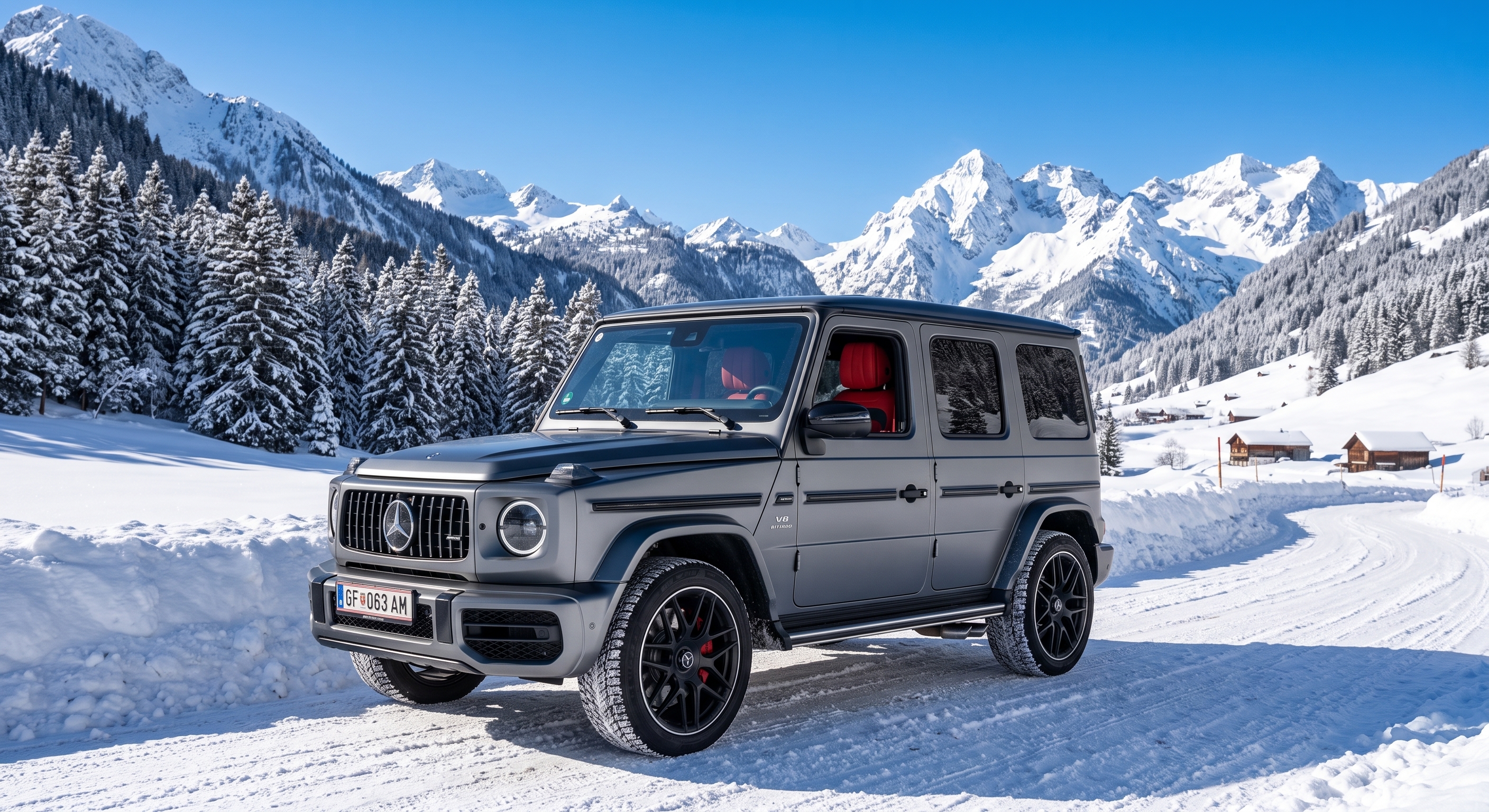 Mercedes-AMG G63 sulla neve tra le montagne